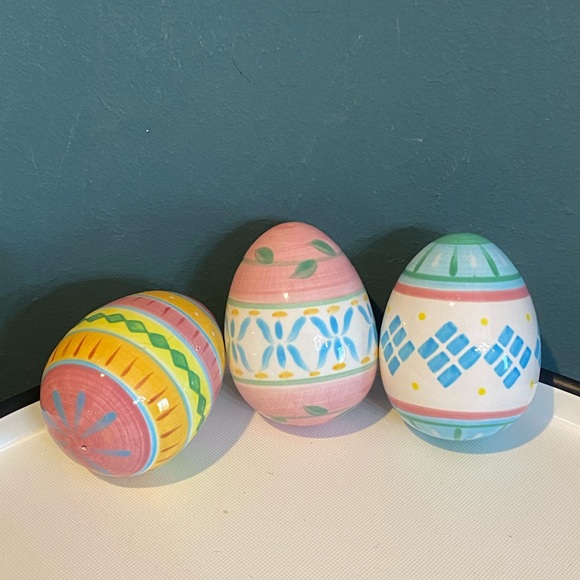 Set of 3 Ceramic Easter Eggs - Picture 2 of 3